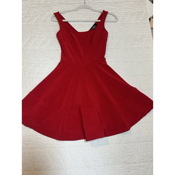 Lulu’s Dress Womens size XS Red Fit & Flare Dress back zip - Picture 5 of 8